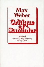 book cover of Critique of Stammler by 막스 베버