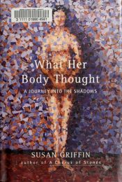 book cover of What Her Body Thought by Susan Griffin