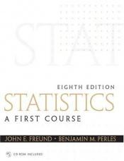 book cover of Statistics : a first course by John E. Freund