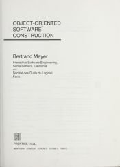 book cover of Object-Oriented Software Construction by Bertrand Meyer