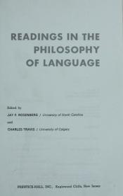 book cover of Readings in the philosophy of language by Jay Rosenberg