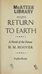 book cover of Return to Earth by H. M. Hoover