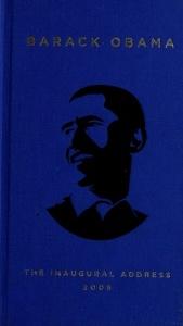 book cover of The inaugural address 2009 by Barakas Obama