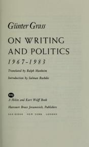 book cover of On writing and politics, 1967-1983 by Гинтер Грас