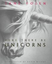 book cover of Here there be unicorns by Jane Yolen