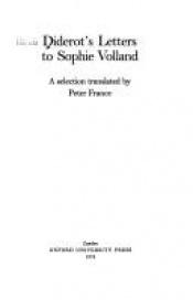 book cover of Diderot's Letters to Sophie Volland by 德尼·狄德罗