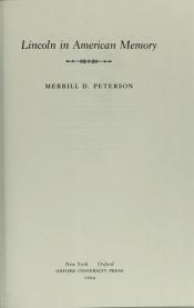 book cover of Lincoln in American Memory by Merrill D. Peterson