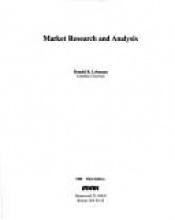 book cover of Market research and analysis by Donald R. Lehmann