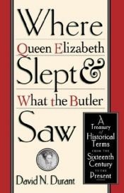 book cover of Where Queen Elizabeth Slept and What the Butler Saw by David N Durant