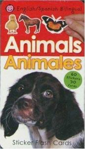 book cover of Bilingual Sticker Flash Cards Animals by Roger Priddy