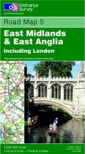 book cover of East Midlands and East Anglia Including London (Road Map) by Ordnance Survey