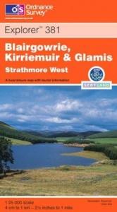 book cover of Blairgowrie, Kirriemuir and Glamis: Strathmore West (Explorer Maps) by Ordnance Survey