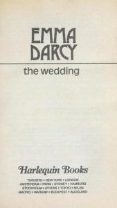 book cover of The Wedding (Harlequin Romance 1463) by Emma Darcy