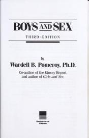 book cover of Boys and Sex by Wardell Baxter Pomeroy