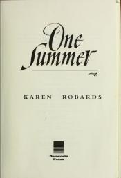 book cover of One Summer (1993) by Karen Robards