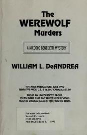book cover of The Werewolf Murders by William L. DeAndrea