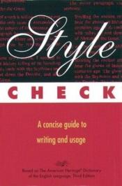 book cover of Style Check by Editors of The American Heritage Dictionaries