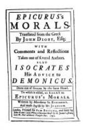 book cover of Epicurus's Morals by Epicure