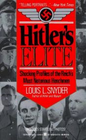 book cover of Hitler's elite by Louis Leo Snyder