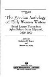 book cover of The Meridian Anthology of Early Women Writers by Katharine M. Rogers