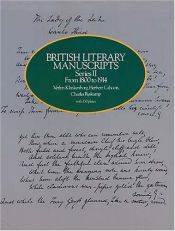 book cover of British literary manuscripts by Verlyn Klinkenborg
