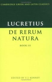 book cover of Lucretius. De Rerum Natura. Book III. by Lukrecjusz