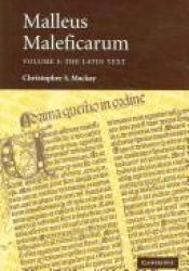 book cover of Malleus maleficarum Vol. 1 The @Latin text and introduction by Christopher S. Mackay