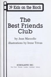book cover of The Best Friends Club (39 Kids on the Block) by Jean Marzollo