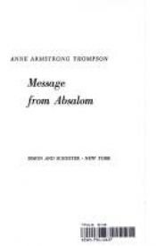 book cover of Message from Absalom by Anne Armstrong Thompson