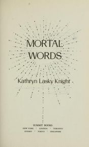 book cover of Mortal Words by Kathryn Lasky