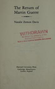 book cover of Martin Guerres återkomst by Natalie Zemon Davis