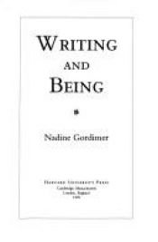 book cover of Writing & Being by Nadine Gordimerová