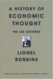 book cover of A history of economic thought by Lionel Robbins, Baron Robbins|Steven G. Medema|Warren J. Samuels