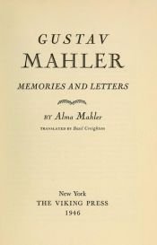 book cover of Gustav Mahler by Alma Mahler Gropius Werfel