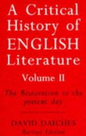 book cover of A critical history of English literature by David Daiches