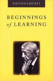 book cover of Beginnings of learning by 지두 크리슈나무르티