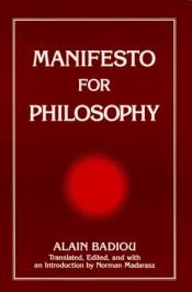 book cover of Manifesto for Philosophy by Alain Badiou