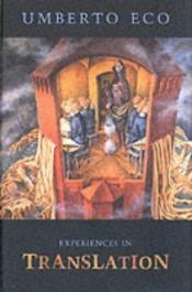 book cover of Experiences in translation by უმბერტო ეკო