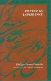 book cover of La Poésie comme expérience by Philippe Lacoue-Labarthe