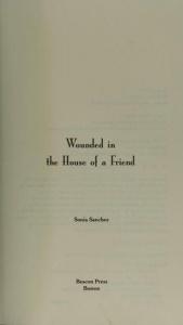 book cover of Wounded in the House of a Friend by Sonia Sanchez