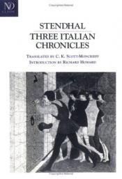 book cover of Three Italian Chronicles: Stories (Revived Modern Classic) by 司湯達