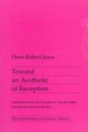book cover of Toward an aesthetic of reception by Hans Robert Jauß