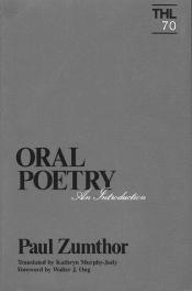 book cover of Oral Poetry (Theory of History & Literature) by Paul Zumthor