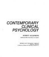 book cover of Contemporary clinical psychology by Herbert Goldenberg