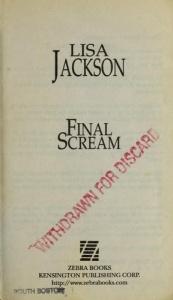 book cover of Final Scream (2005) by Lisa Jackson