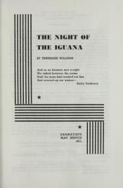 book cover of The Night of the Iguana by Tennessee Williams
