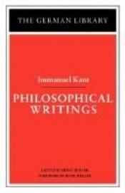 book cover of Philosophical Writings (German Library) by Իմանուիլ Կանտ