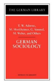book cover of German Sociology (German Library) by 狄奥多·阿多诺