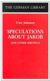book cover of Speculations about Jakob and other writings by Uwe Johnson