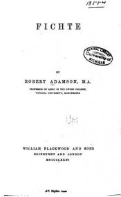 book cover of Fichte by Robert Adamson